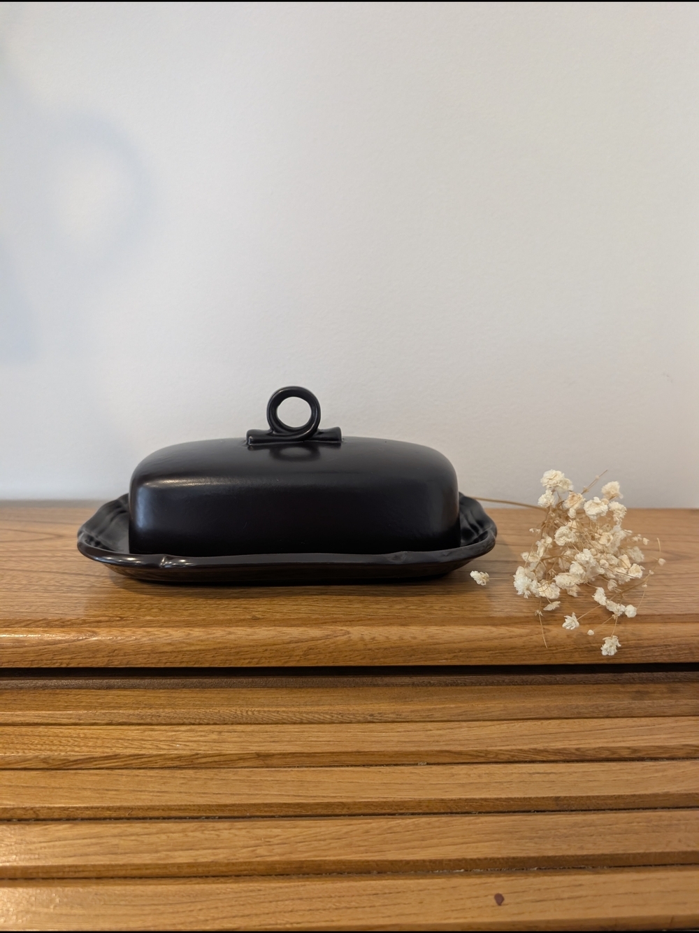 🖤 Vintage Mikasa “Peasantries” Brown‑Black Butter Dish – Japan